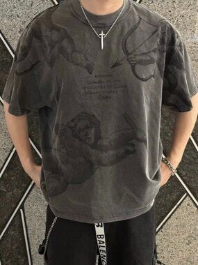 Represent T-shirt _ Cupid Angel design (Stonewash)